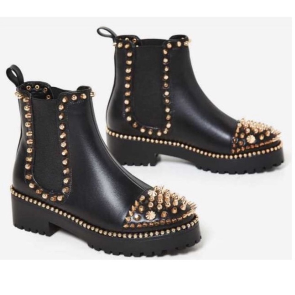 Gold Studded Boots